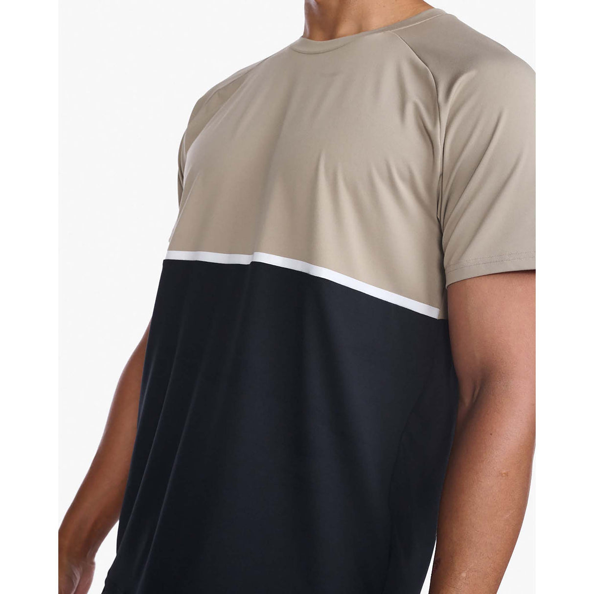 2XU Motion Colour Block t-shirt de course à pied caillou noir homme face 2