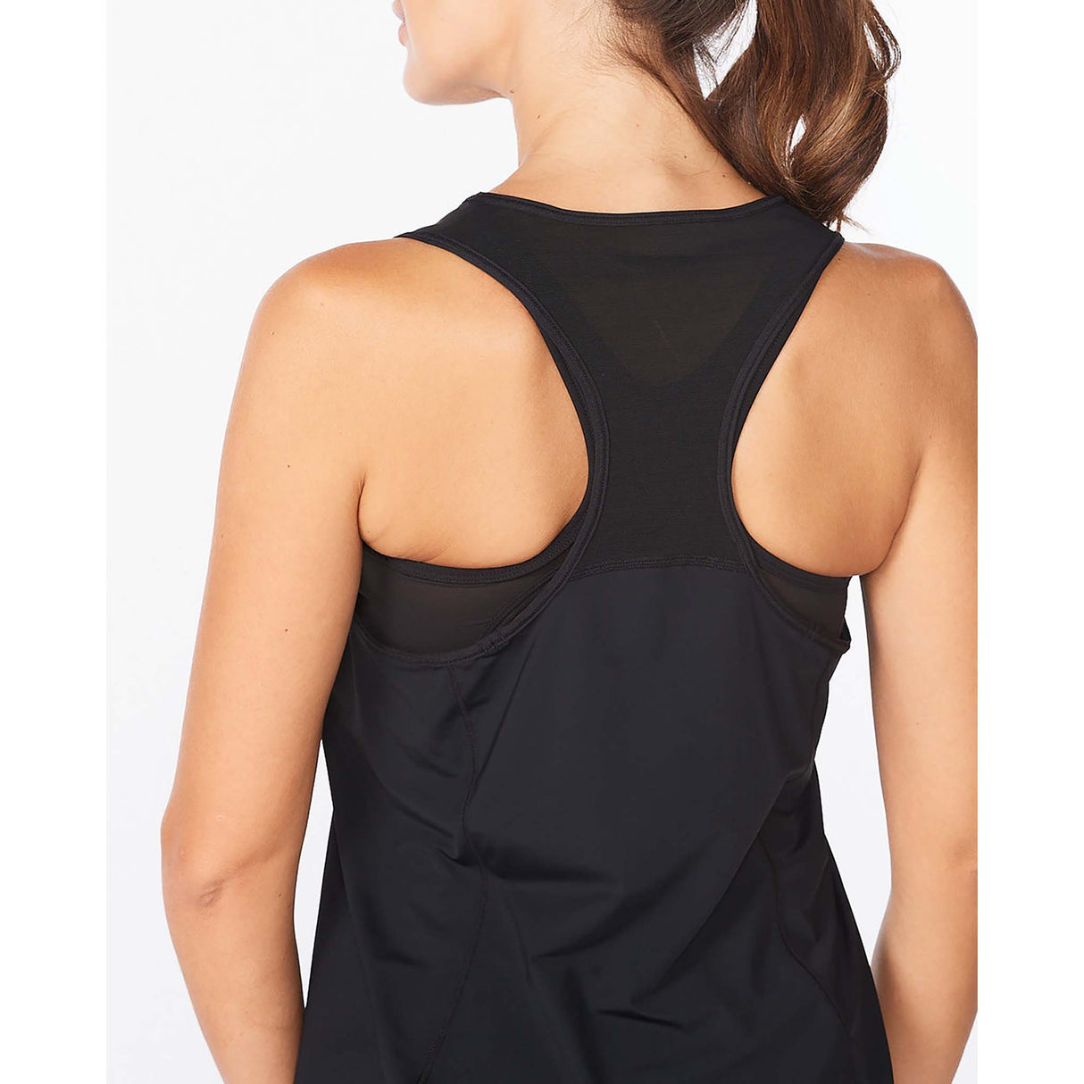 2XU Motion Mesh Tank top de course a pied noir femme dos nageur