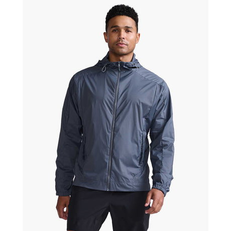 2XU Motion Windbreaker manteau coupe-vent homme - turbulence / blanc