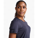 2XU Motion Tee t-shirt de course à pied femme detail col-india black