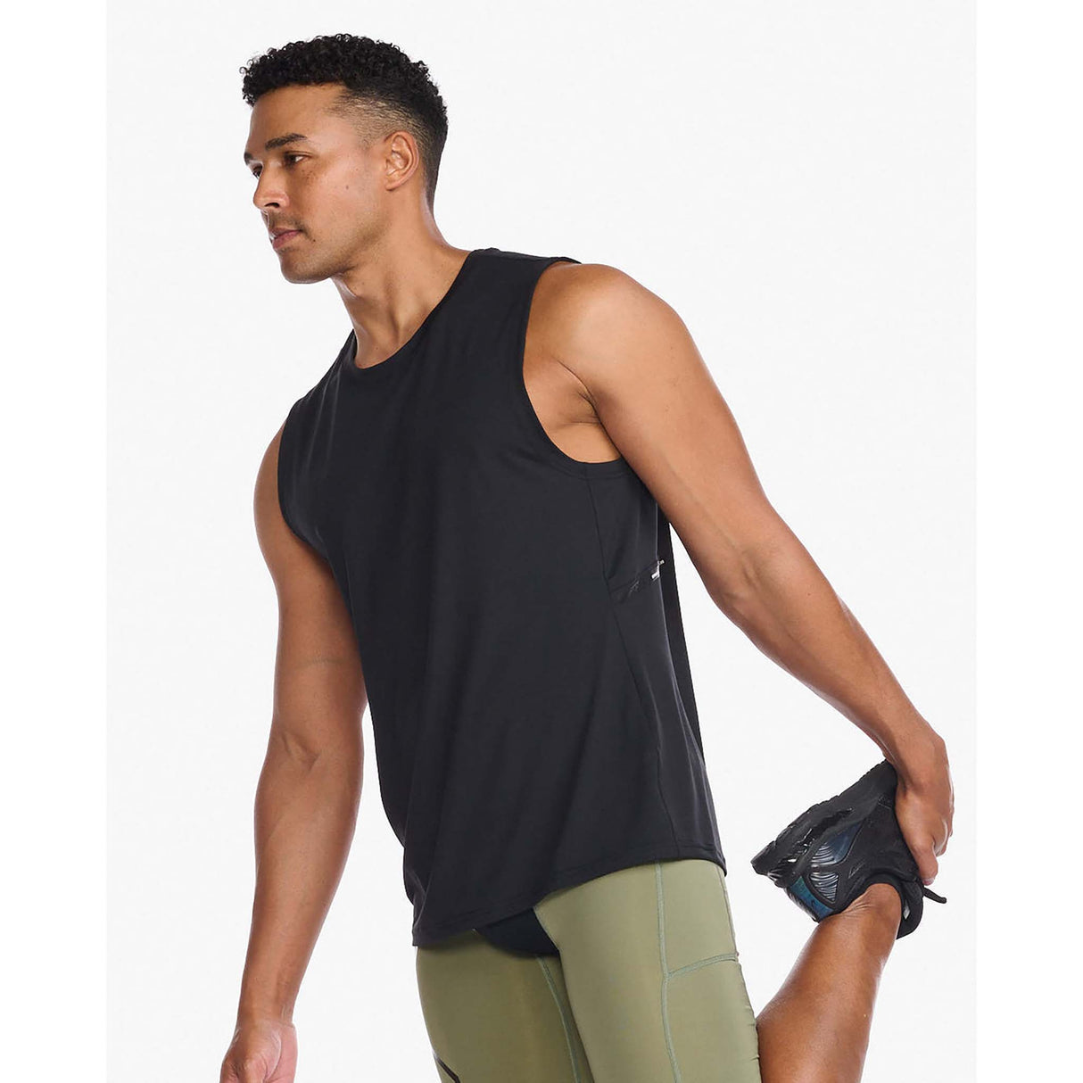 2XU Motion Tank débardeur de course à pied noir homme lateral