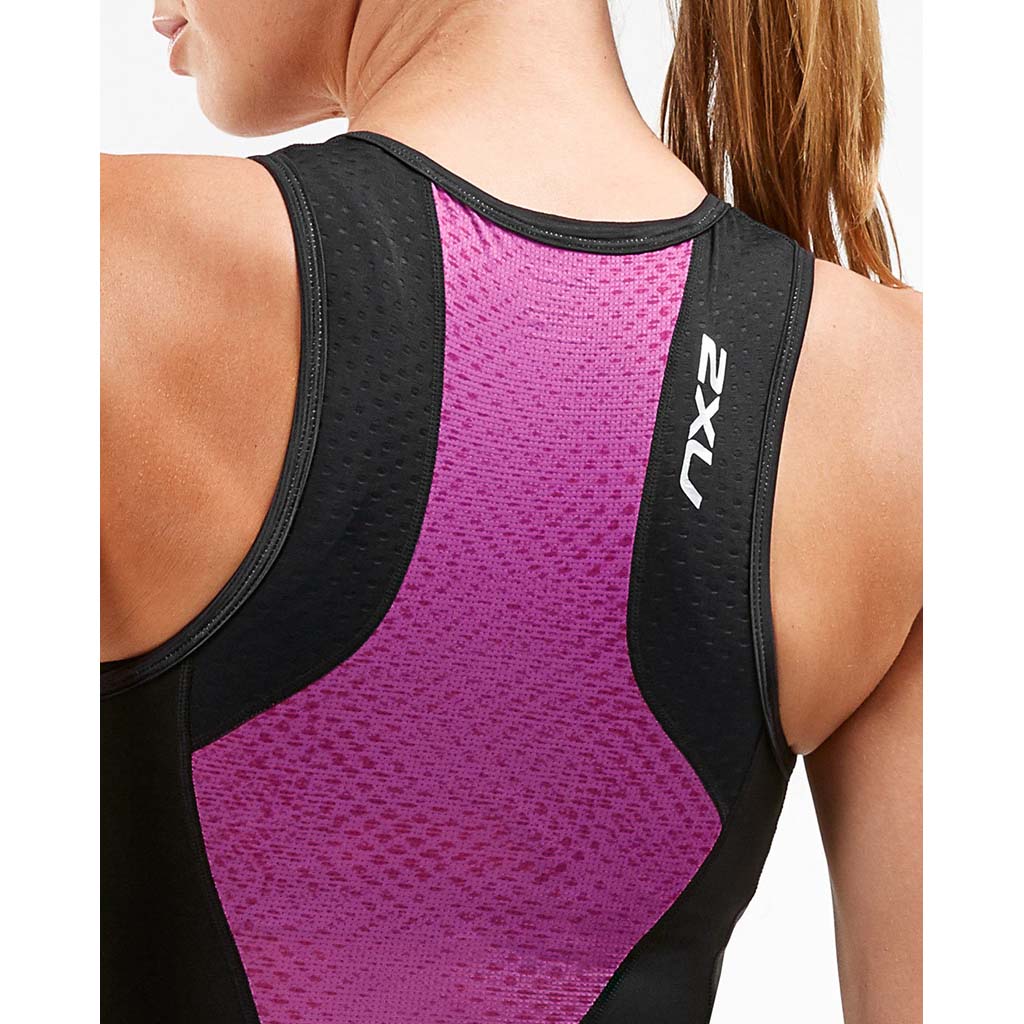 2XU Perform Front Zip tri-suit combinaison de triathlon pour femme black berry cu2