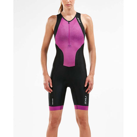 2XU Perform Front Zip tri-suit combinaison de triathlon pour femme black berry