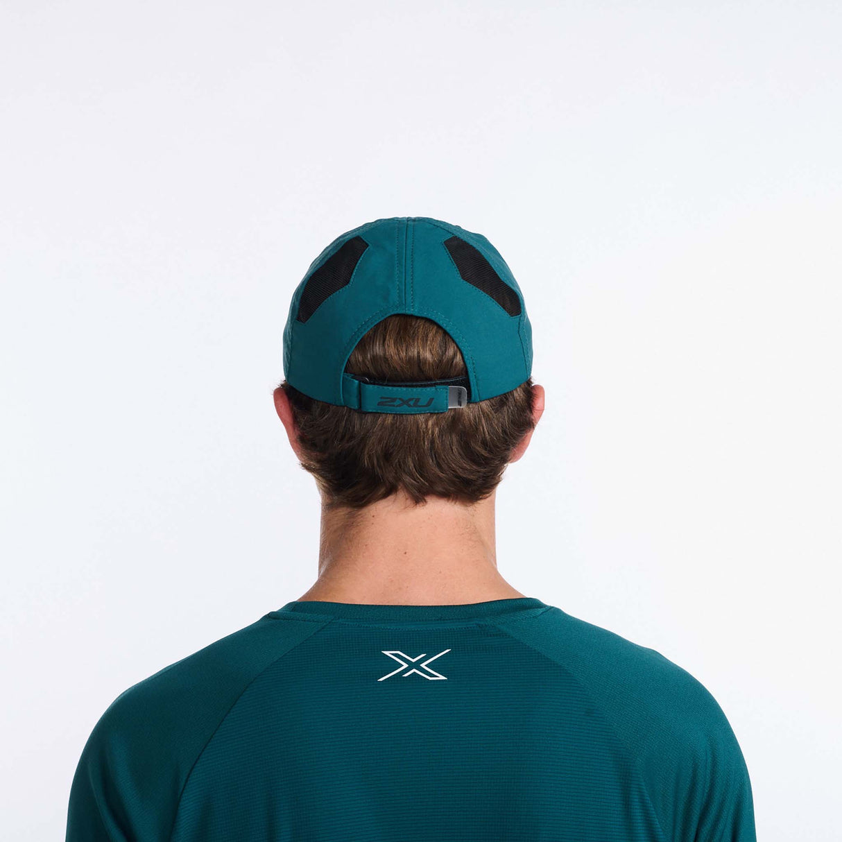 2XU Run Cap casquettes de course à pied deep jade black dos