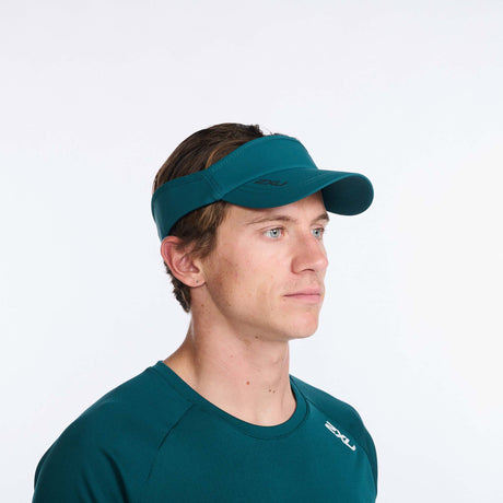 2XU Run Visor casquette visière de course à pied deep jade black