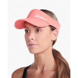 2XU Run Visor casquette visière de course à pied unisexe hyper coral white