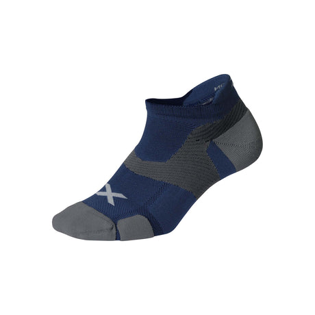 2XU Vectr Cushion chaussettes courtes de course à pied unisexe bleu acier gris