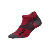 2XU Vectr Ultralight No Show bas court de course a pied unisexe rouge gris