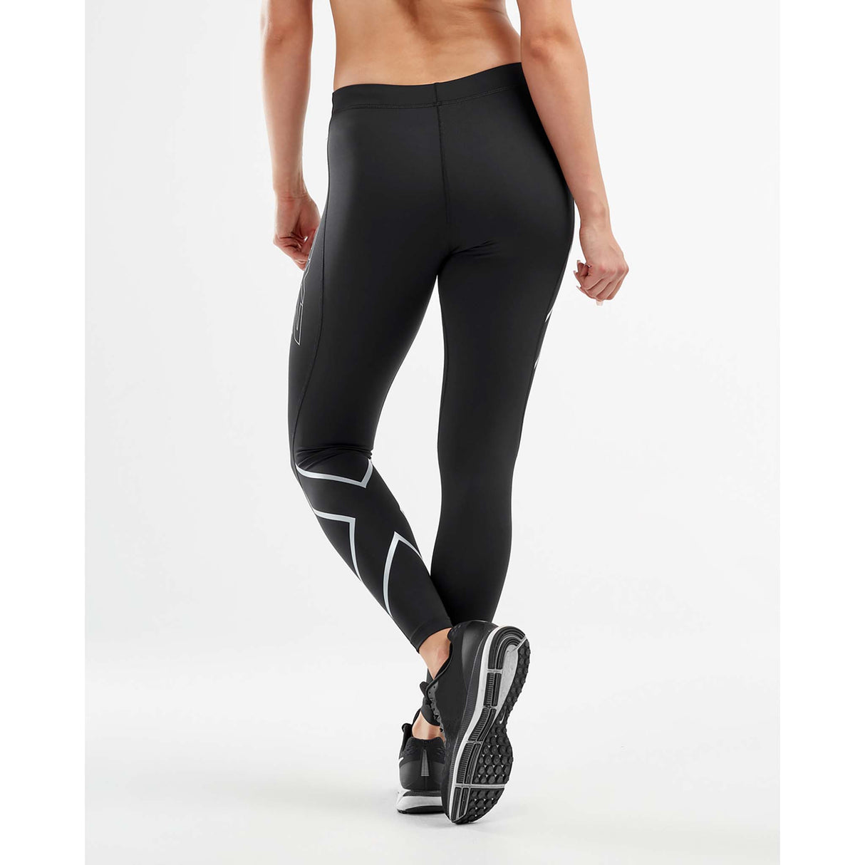 2XU Core Compression leggings sport pour femme dos2XU Core Compression leggings sport noir argent femme dos