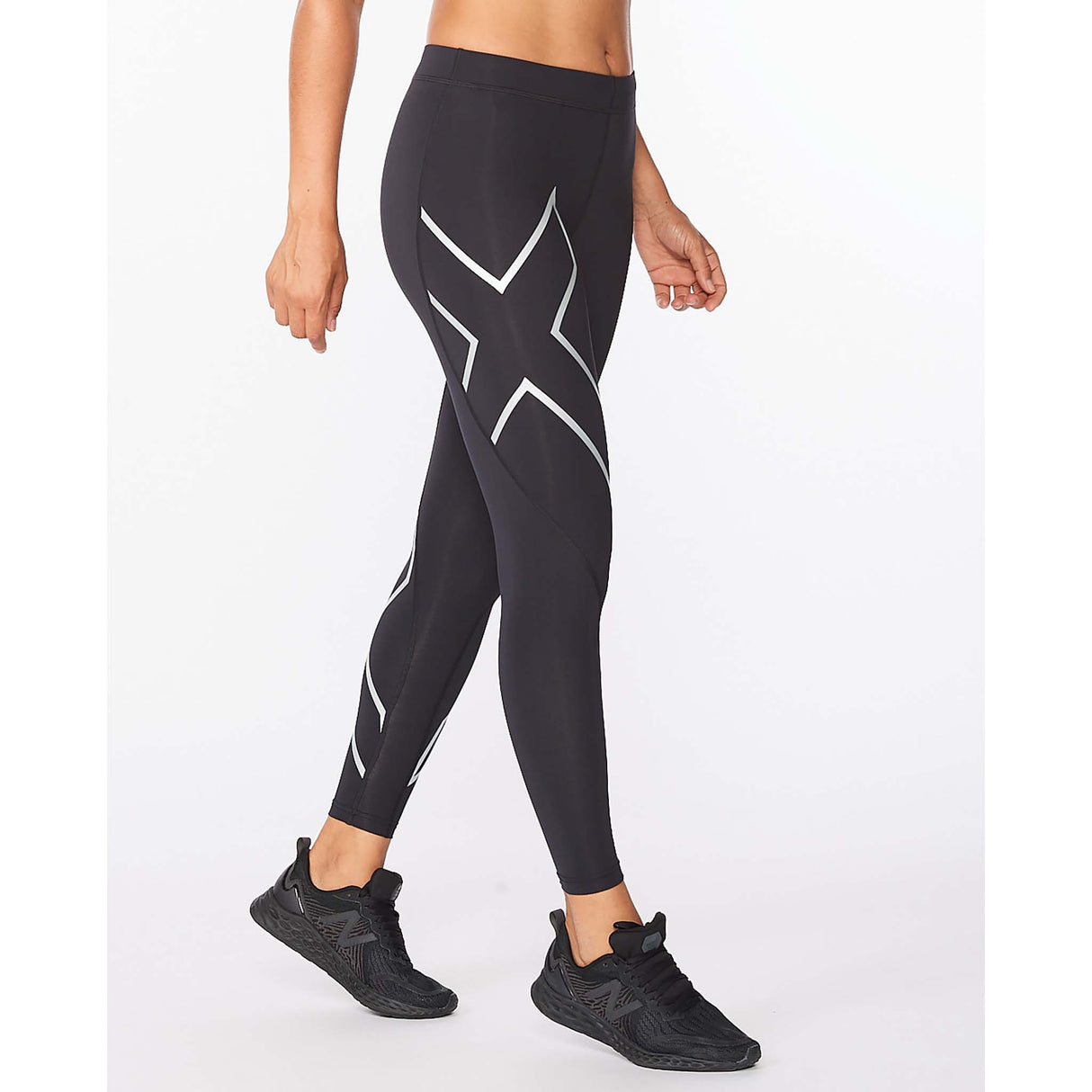 2XU Core Compression leggings sport noir argent femme lateral 2