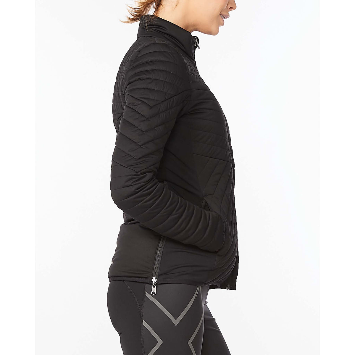 2XU Ignition Insulation Jacket manteau réversible black turbulence pour femme lateral