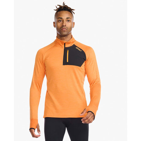 2XU chandail manches longues Ignition 1/4 Zip de course curcuma réfléchissant homme