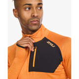 2XU chandail manches longues Ignition 1/4 Zip de course curcuma réfléchissant homme col