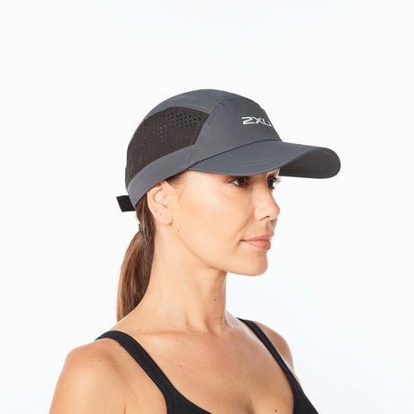 2XU casquette de course à pied unisexe Light Speed Cap turbulence noir