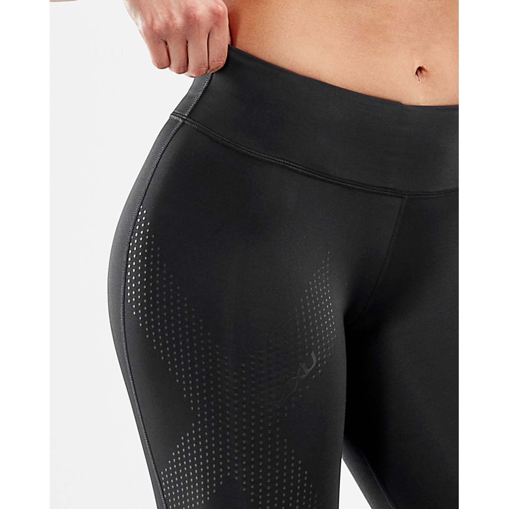 2XU legging de compression taille mi-haute de course à pied femme logo pointillé cu2