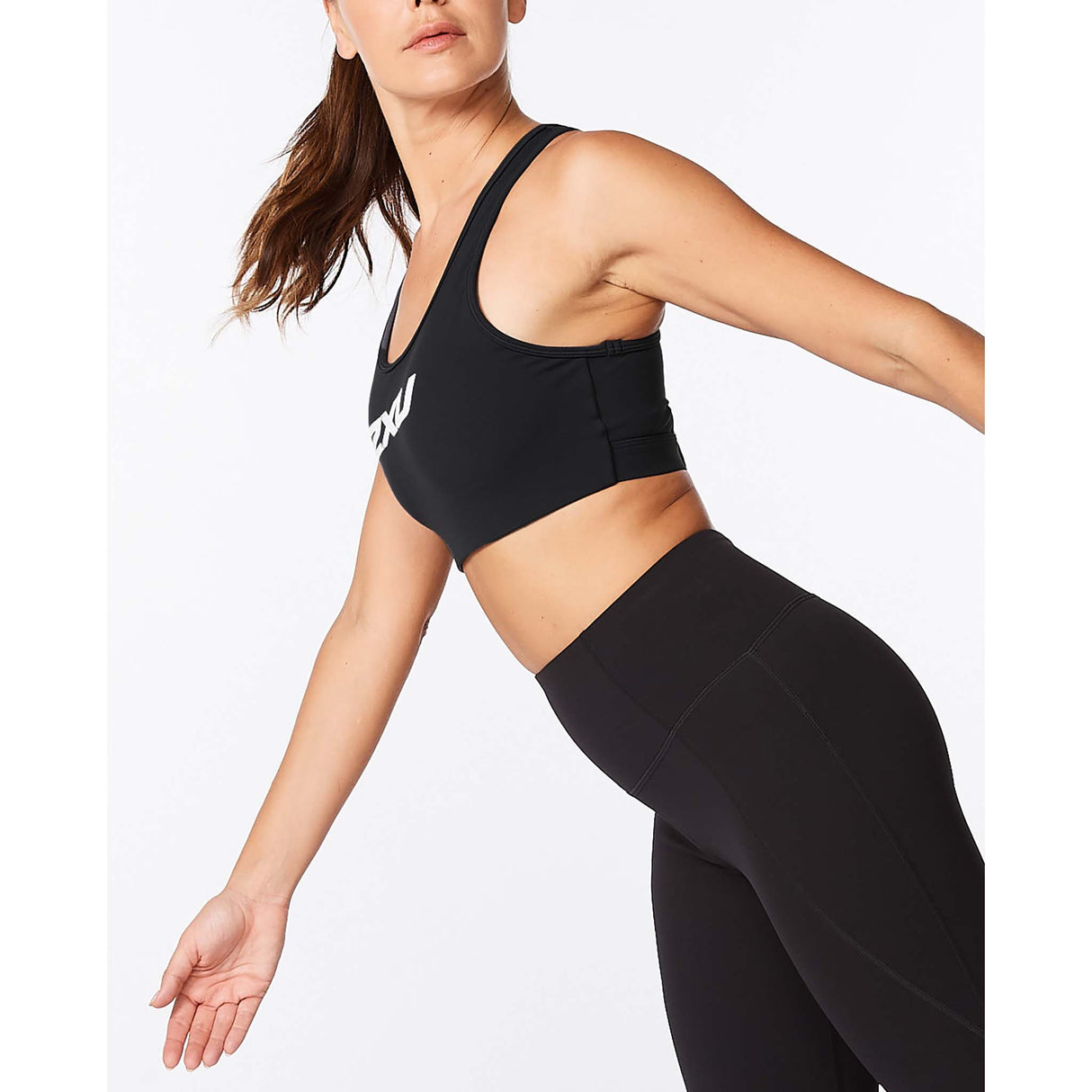 2XU Motion Racerback Crop Top de sport femme lateral gauche