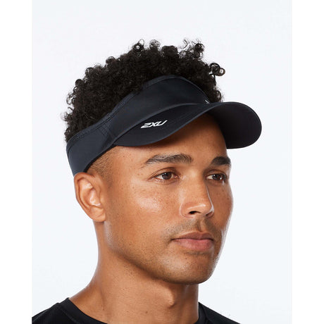 2XU Run Visor casquette visière de course à pied unisexe midnight white