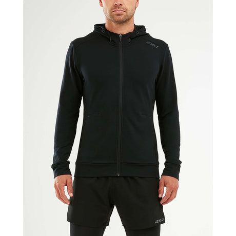 2XU Transit Zip Hoodie chandail kangourou noir homme