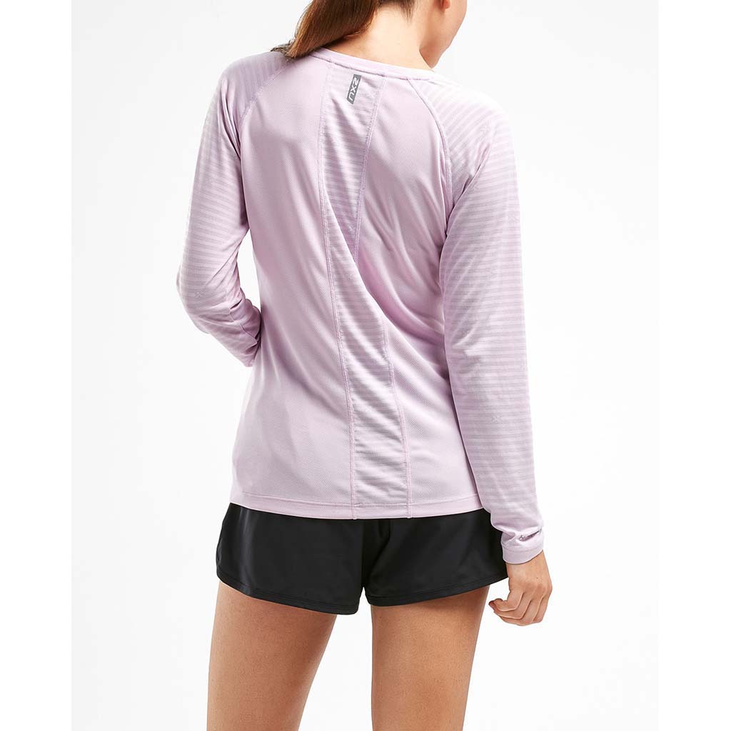 2XU XVent t-shirt de course a pied a manches longues winsome orchid pour femme vue dos