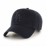 Casquette 47 Brand Clean Up Black On Black MLB Los Angeles Dodgers
