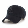 Casquette 47 Brand Clean Up Black On Black MLB Los Angeles Dodgers
