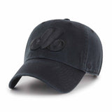 47 Brand Casquette 47 Brand Black On Black Clean Up MLB Montreal Expos