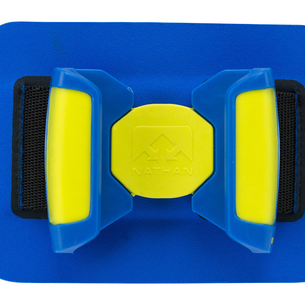 Brassard sport bleu pour téléphone intelligent Nathan Sonic Mount sports smartphone armband Soccer Sport Fitness