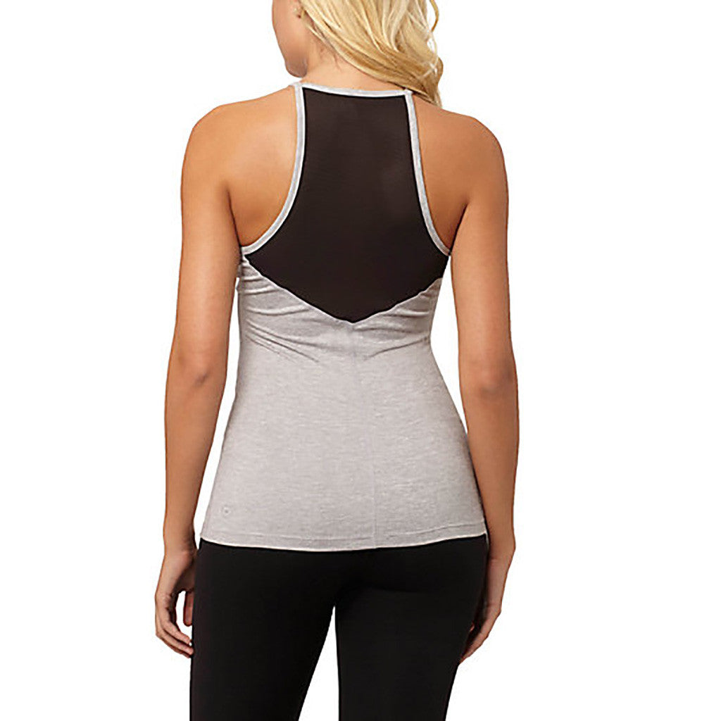 Camisole sport femme PUMA Yogini Long and Lean women&#39;s sport tank top gris vue dos Soccer Sport Fitness