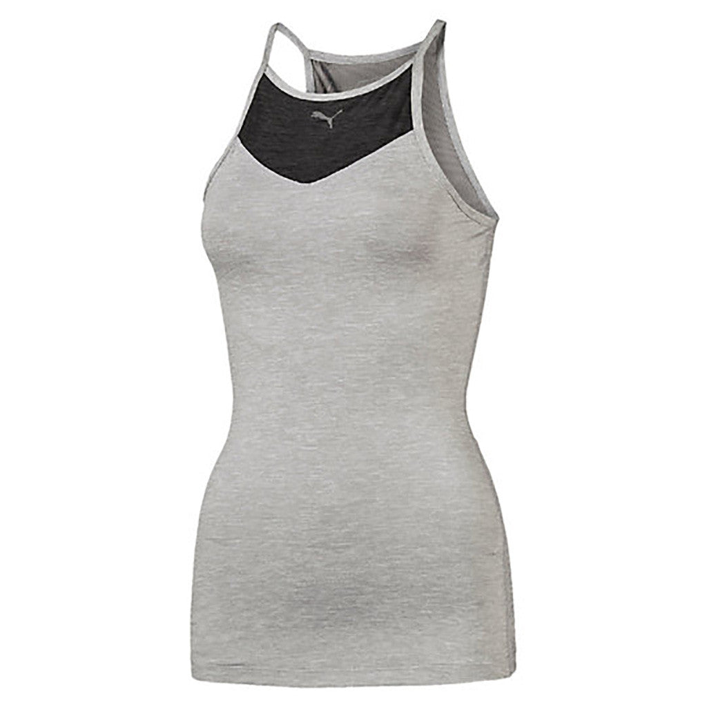 Camisole sport femme PUMA Yogini Long and Lean women&#39;s sport tank top gris vue face 2 Soccer Sport Fitness