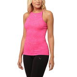 Camisole sport femme PUMA Yogini Long and Lean women's sport tank top rose vue face Soccer Sport Fitness