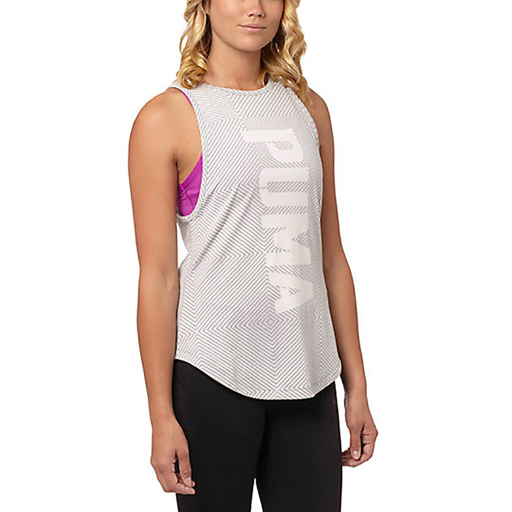 Camisole sport femme PUMA Dancer Burnout women&#39;s sports tank top blanc vue avant Soccer Sport Fitness
