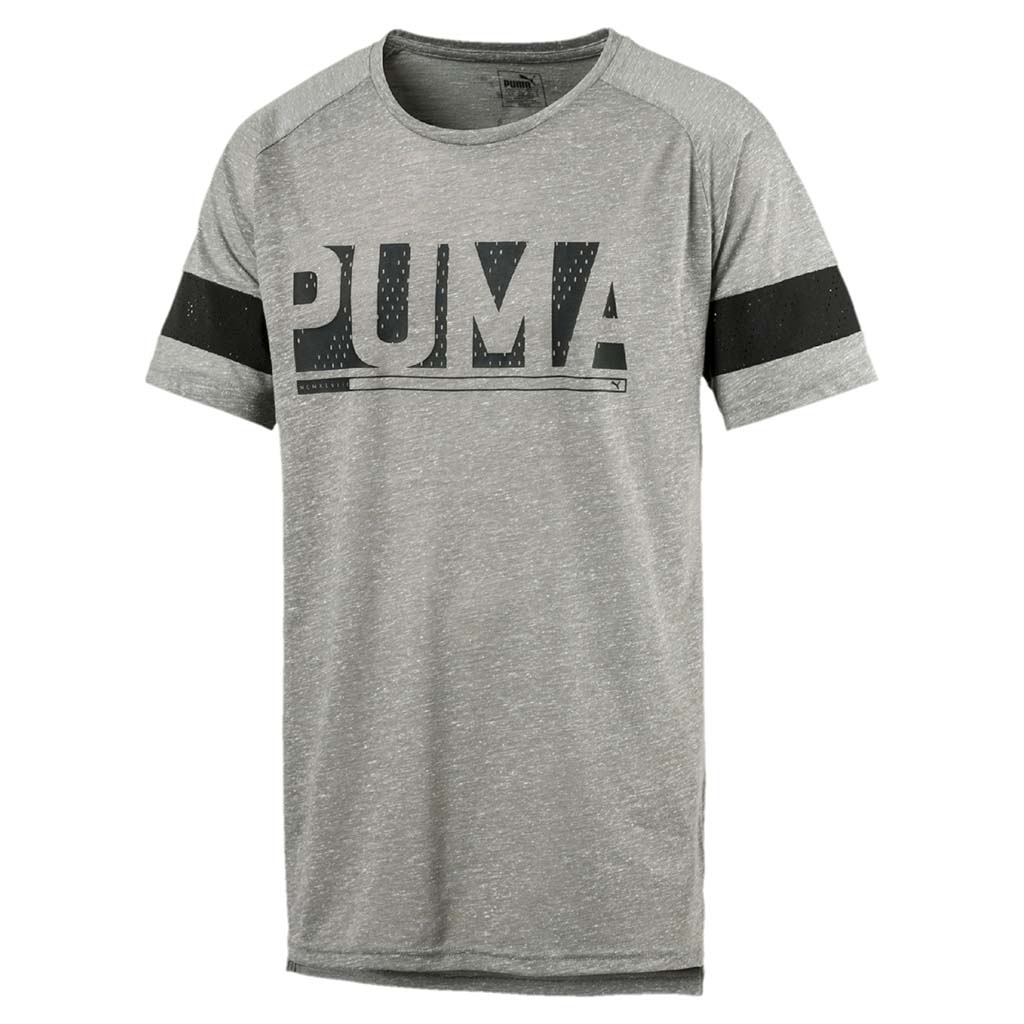 T-shirt homme Puma Active Training Energy à manches raglan gris chiné Soccer Sport Fitness