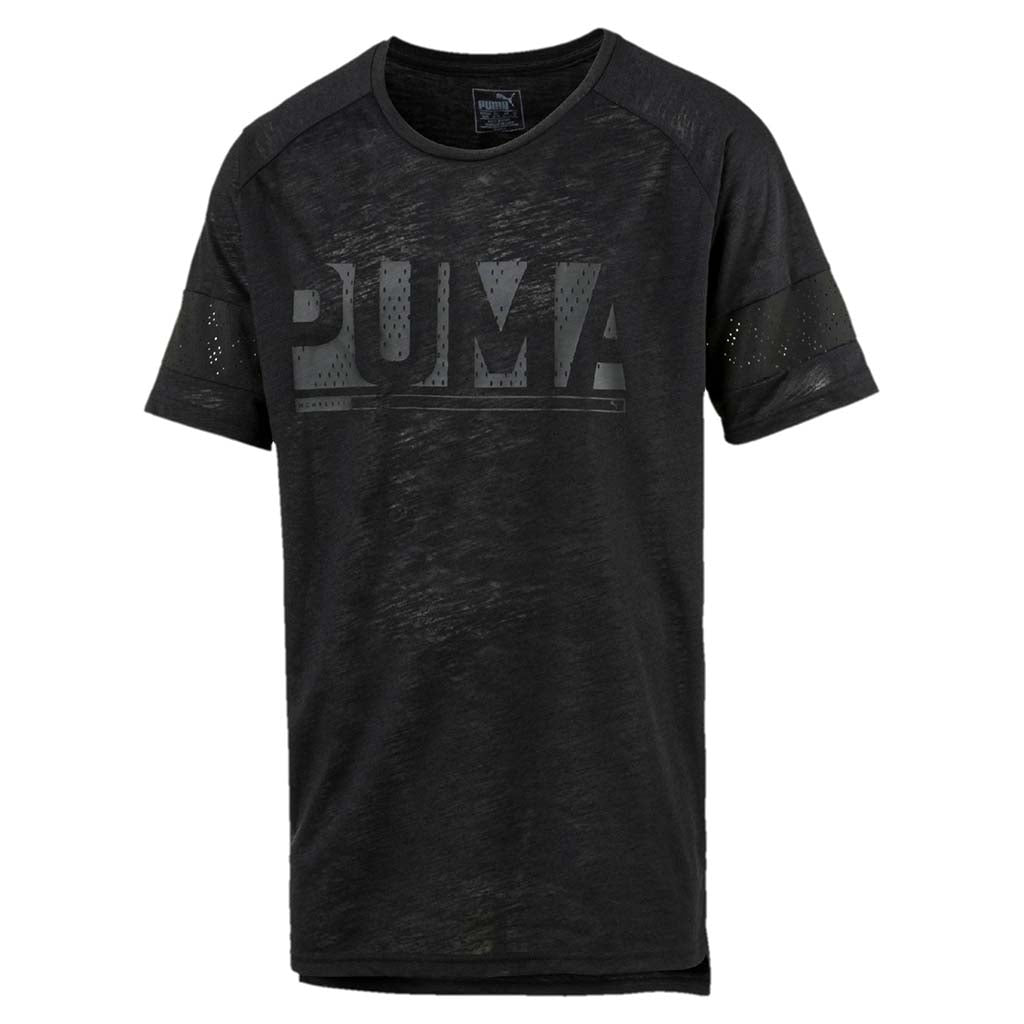 T-shirt homme Puma Active Training Energy à manches raglan noir chiné Soccer Sport Fitness