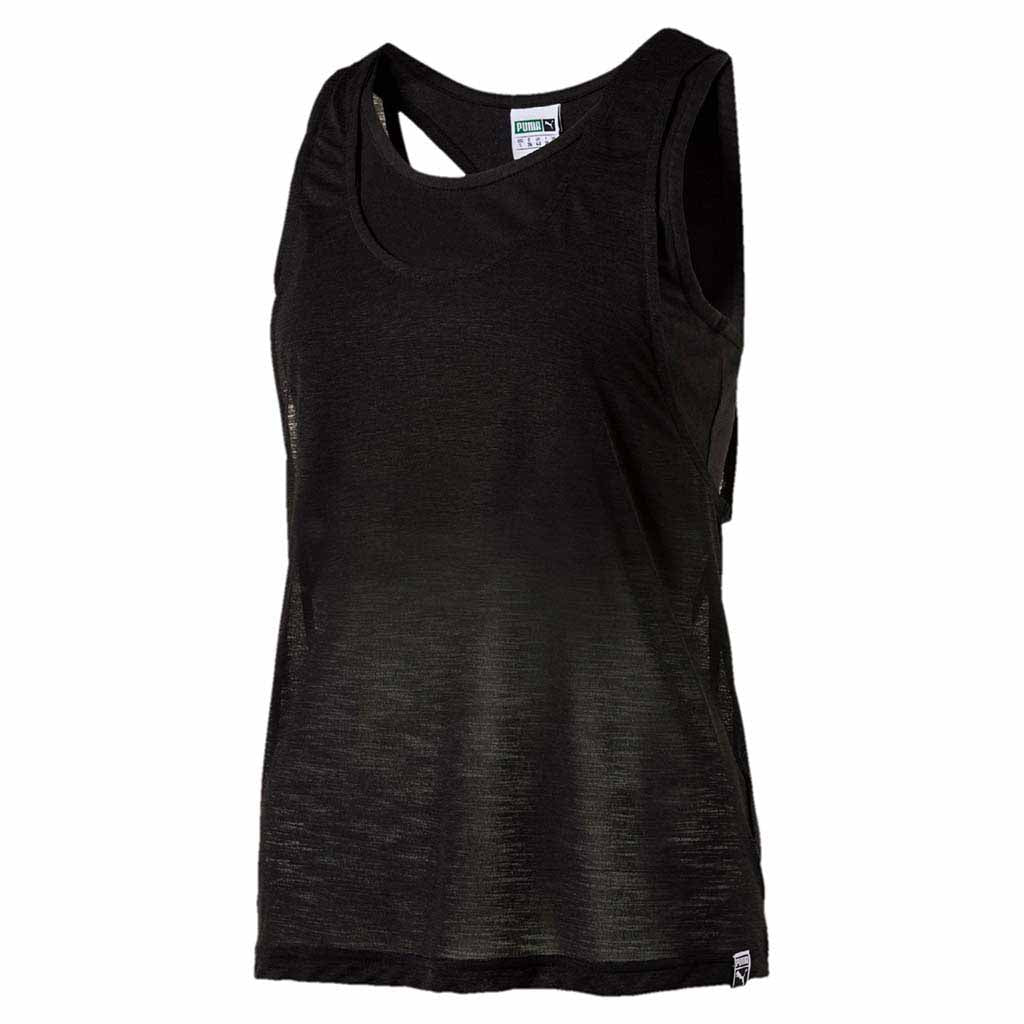 T-shirt sans manches sport pour femme Puma Overlay noir Soccer Sport Fitness