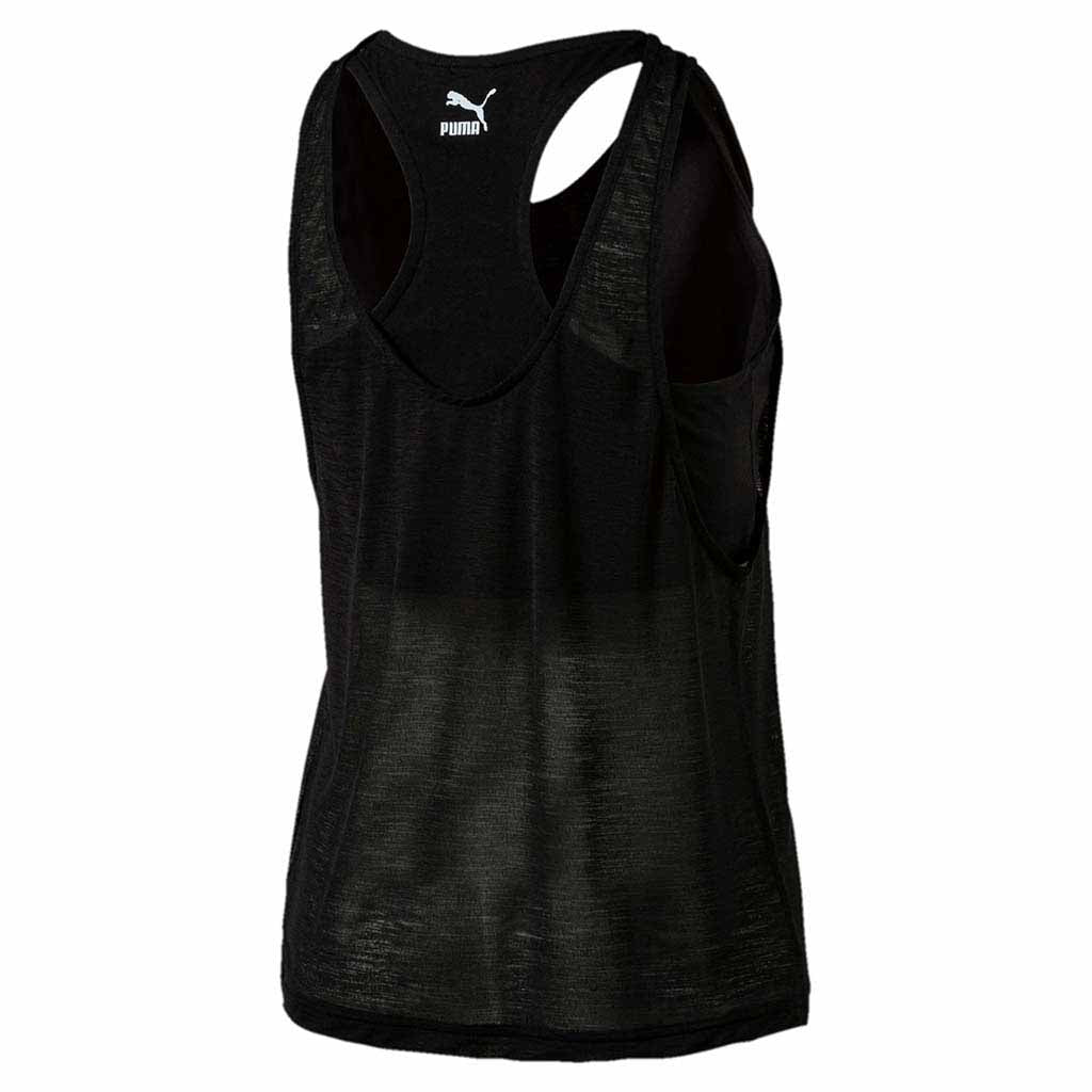 T-shirt sans manches sport pour femme Puma Overlay noir vue dos Soccer Sport Fitness