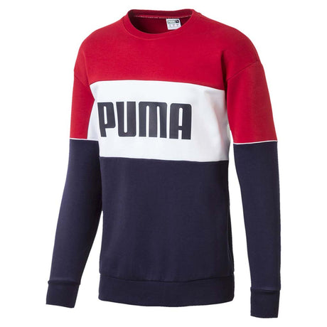 Chandail en molleton Puma Retro Crew Neck pour homme rouge bleu