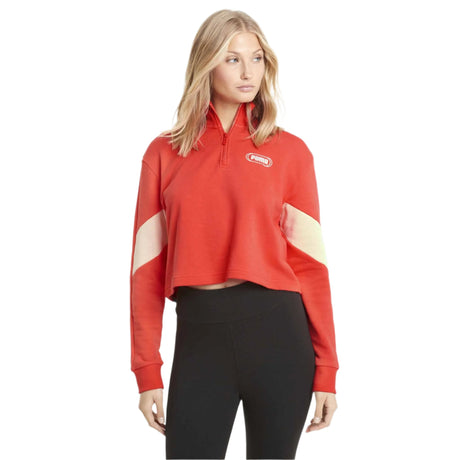 Puma Rebel Half-zip Crew TR pour femme rouge Modèle