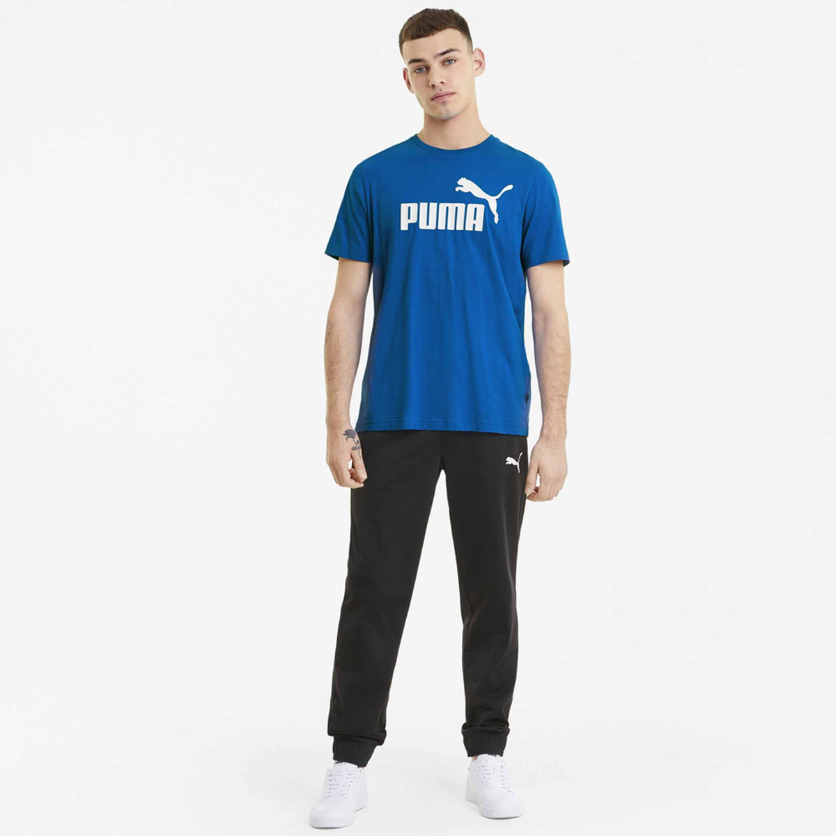 Puma t-shirt Essential Logo Tee pour homme Bleu modèle 2