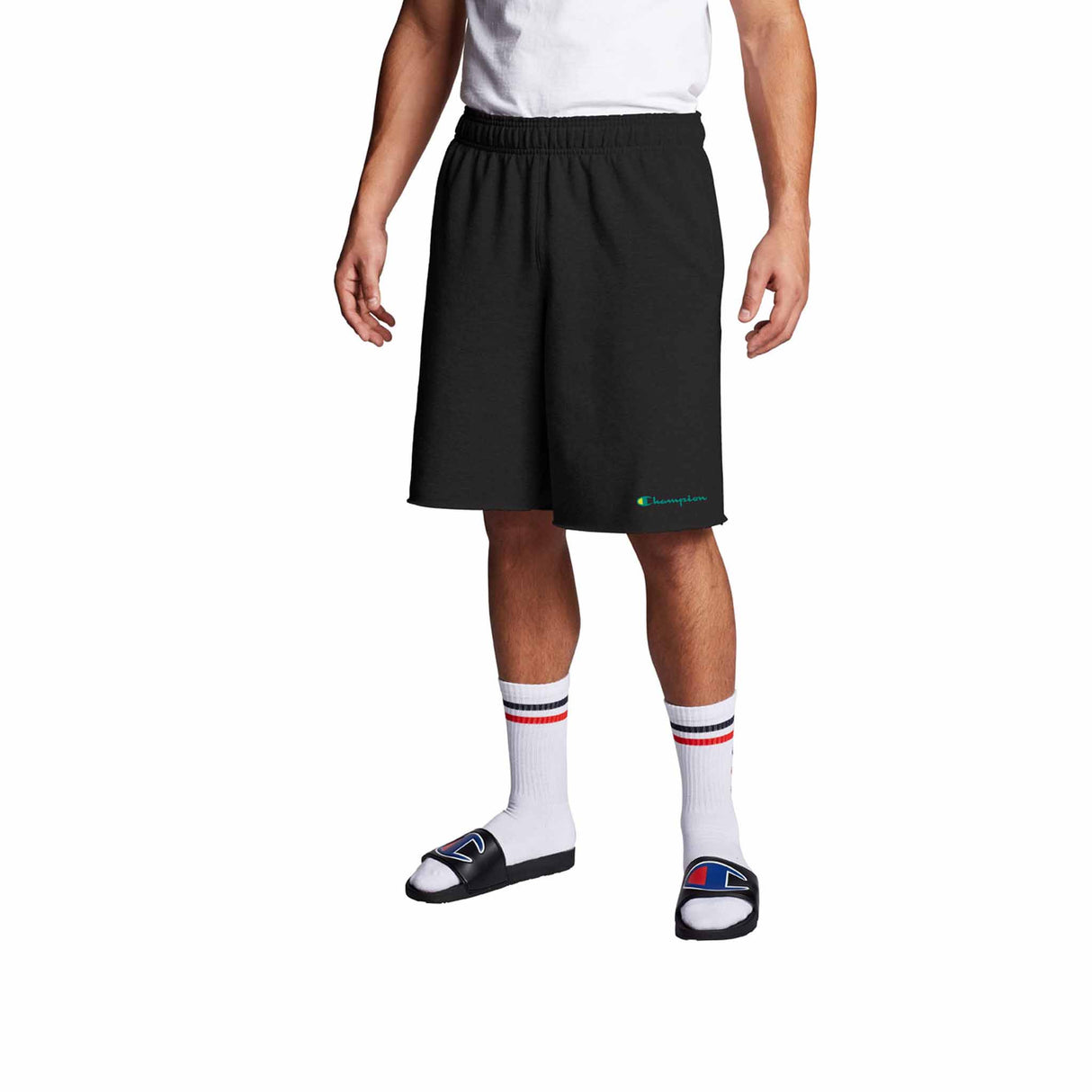 Champion 10 Inch Powerblend Graphic Short en molleton pour homme noir 2