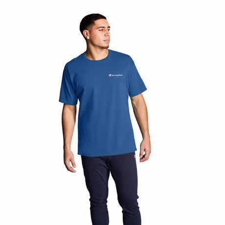 Champion T-shirt Classic Graphic Small Script Logo Shield Blue