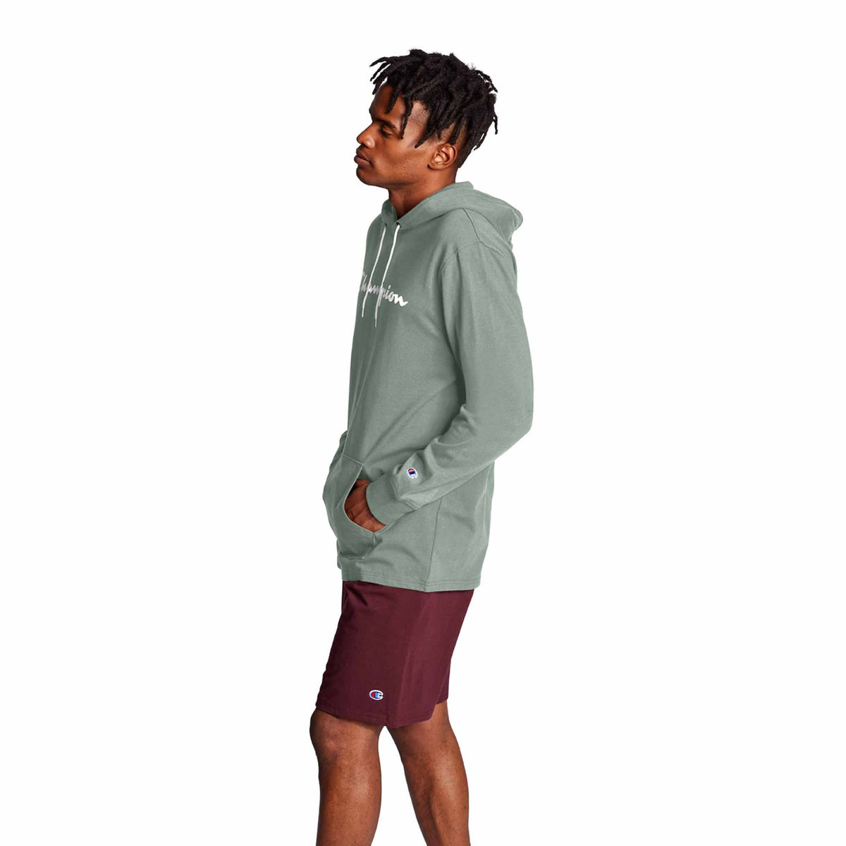 Champion Middleweight Jersey Hoodie à capuchon pour homme Ecology Green vue de côté