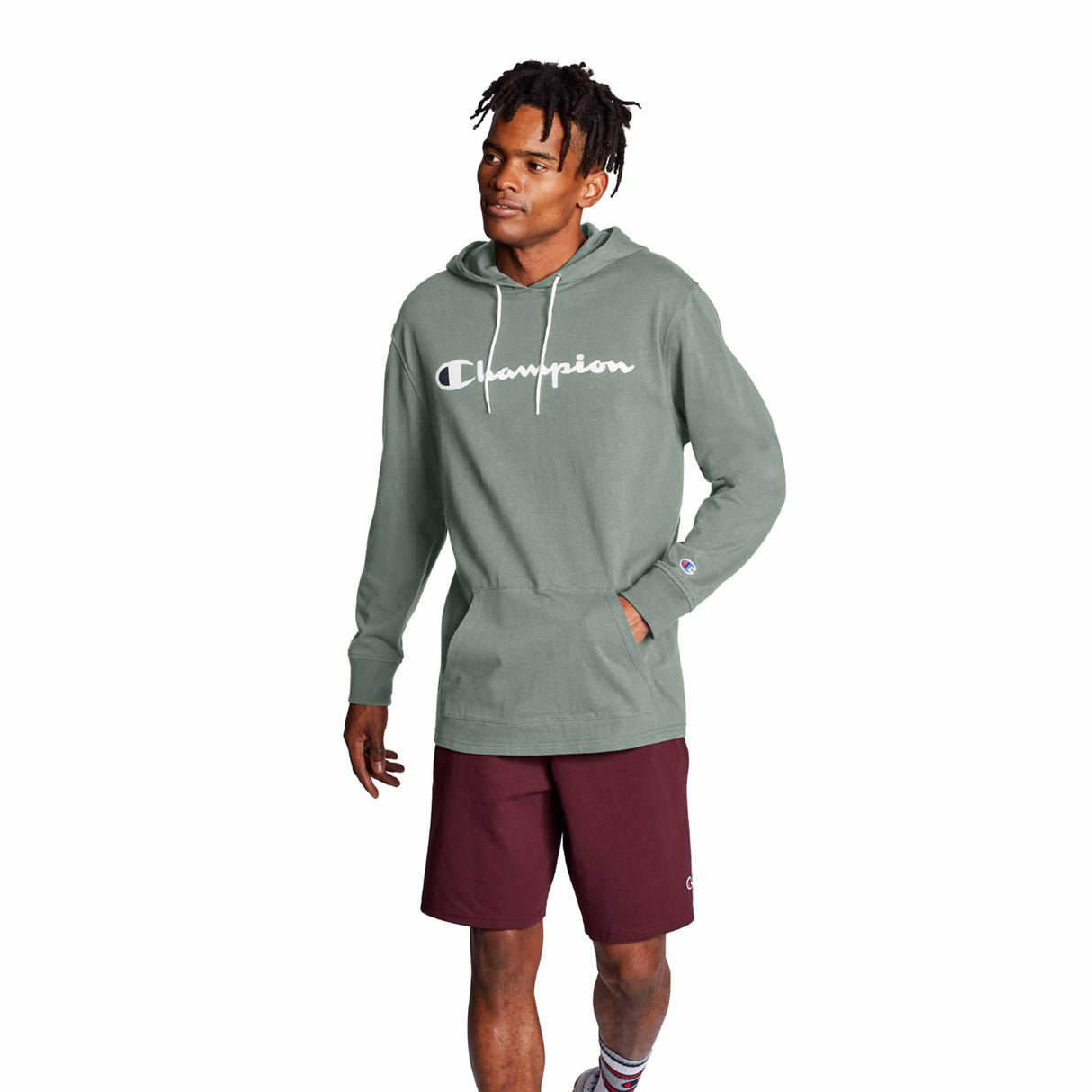 Champion Middleweight Jersey Hoodie à capuchon pour homme Ecology Green
