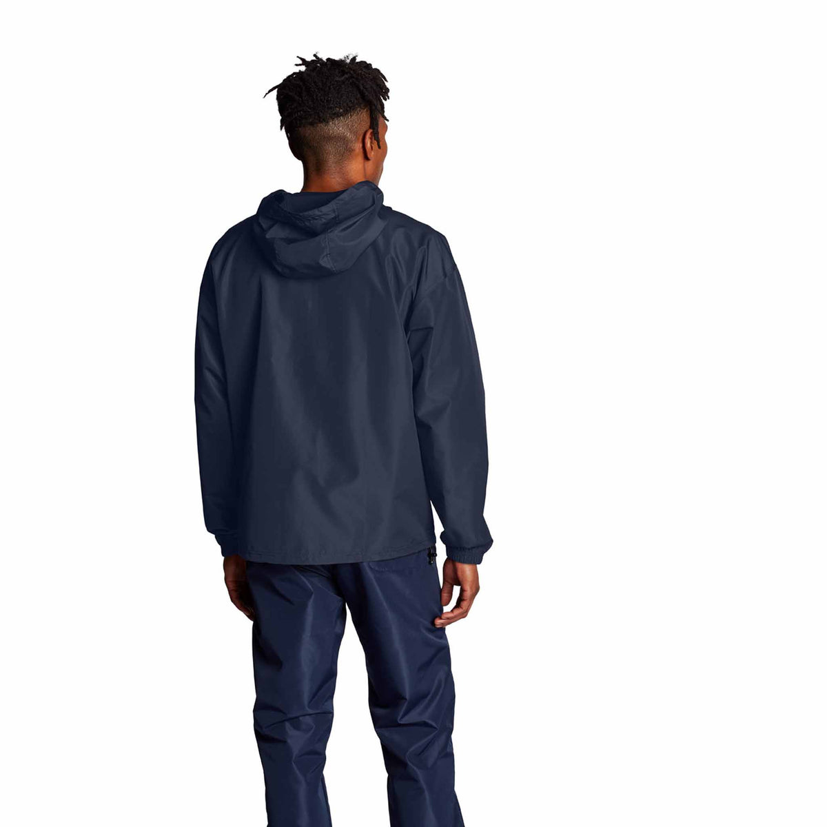 Champion Stadium Packable Jacket manteau de pluie à enfiler Navy vue de dos