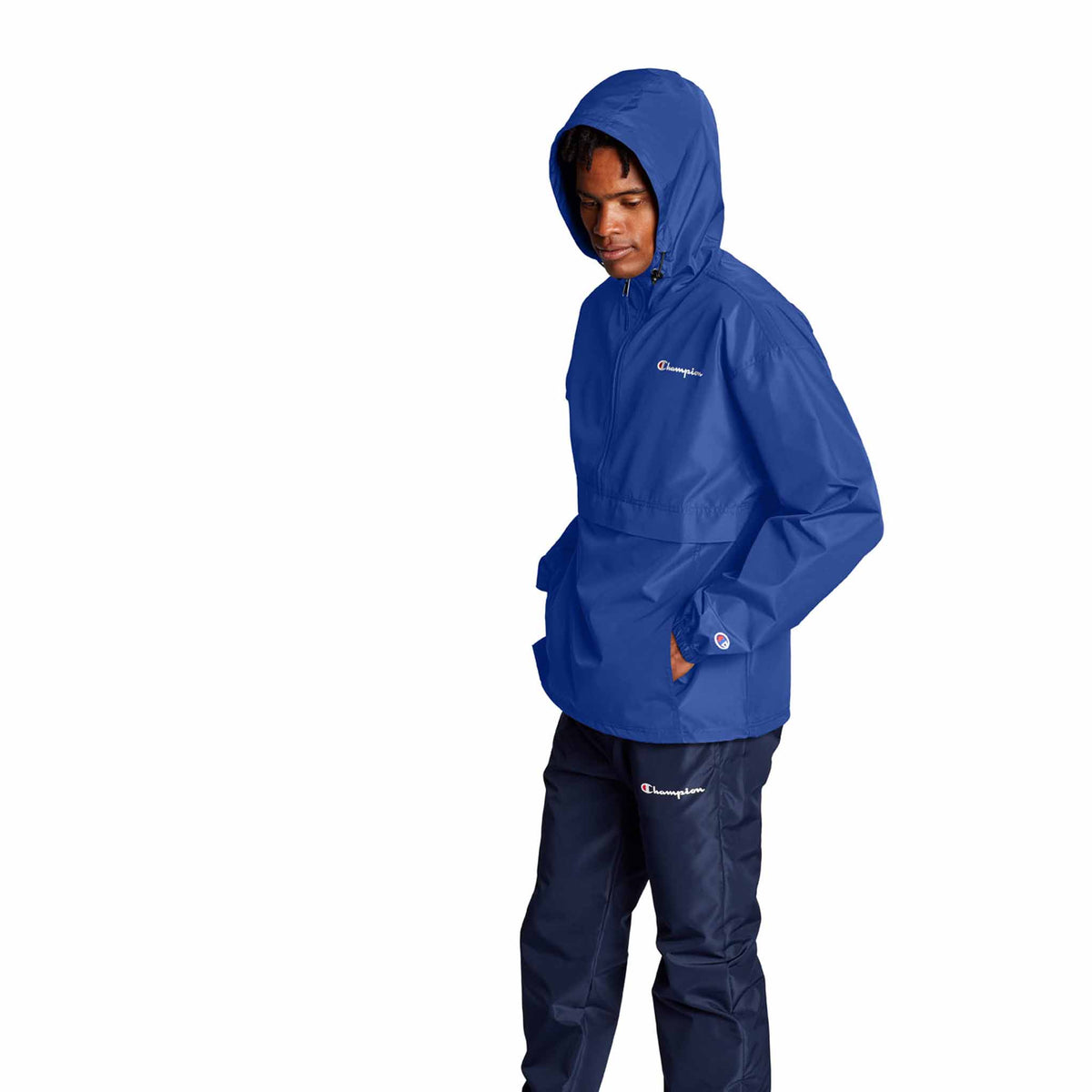 Champion Stadium Packable Jacket manteau de pluie à enfiler Surf the Web vue de côté