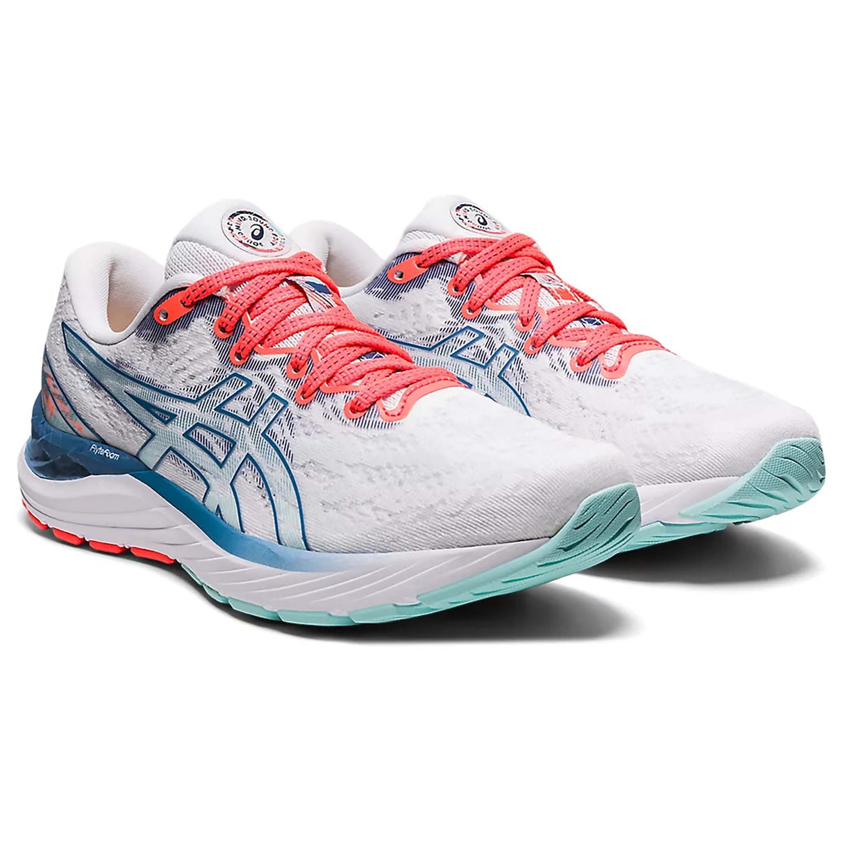 Asics Gel Cumulus 23 running femme white grey floss paire