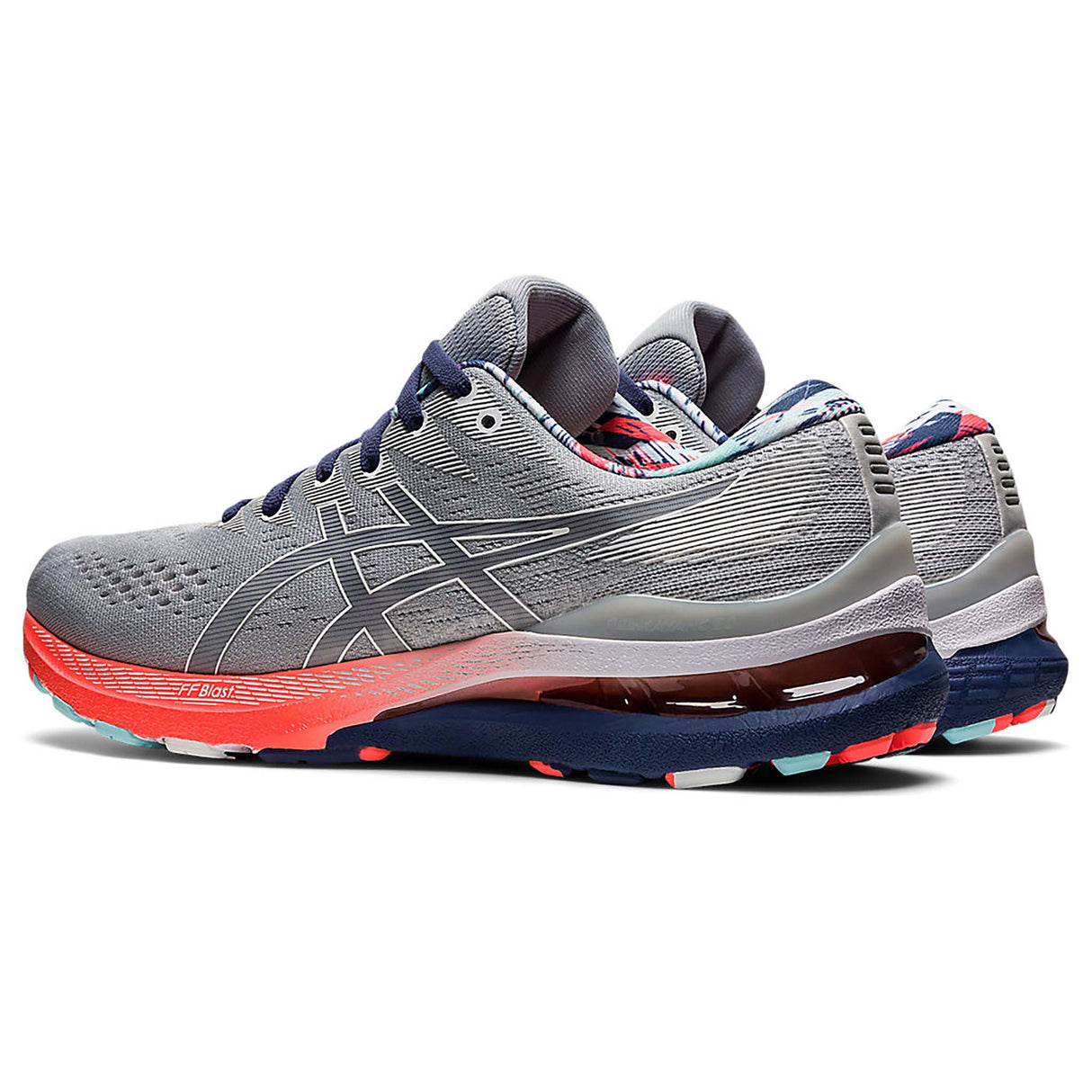 ASICS Kayano 28 homme piedmont grey thunder blue paire lateral