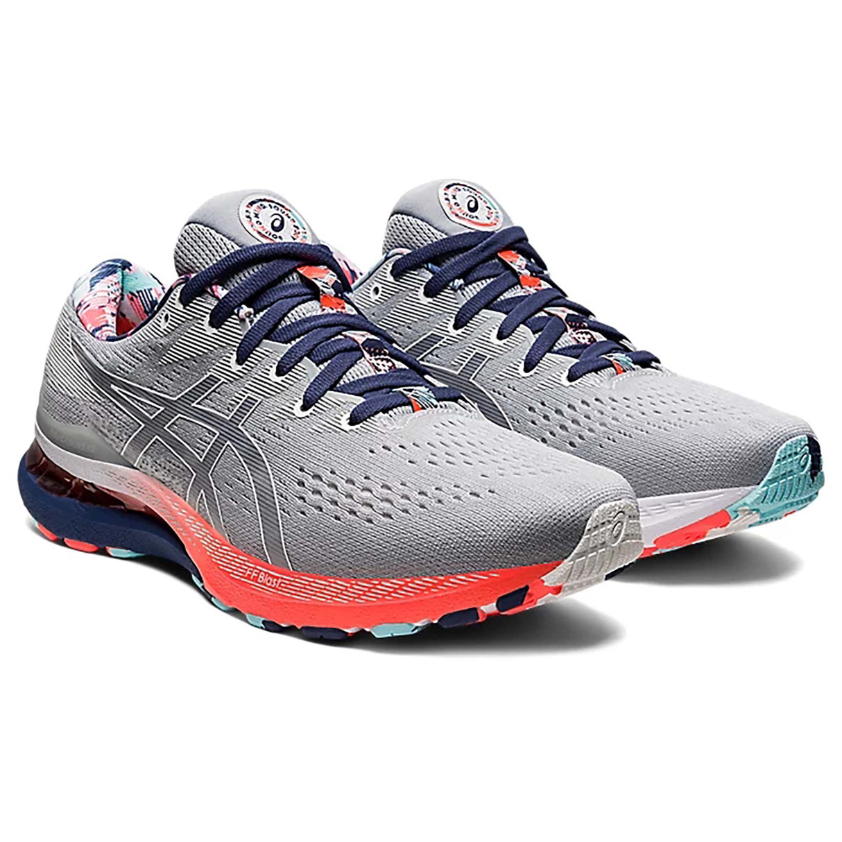 ASICS Kayano 28 homme piedmont grey thunder blue paire