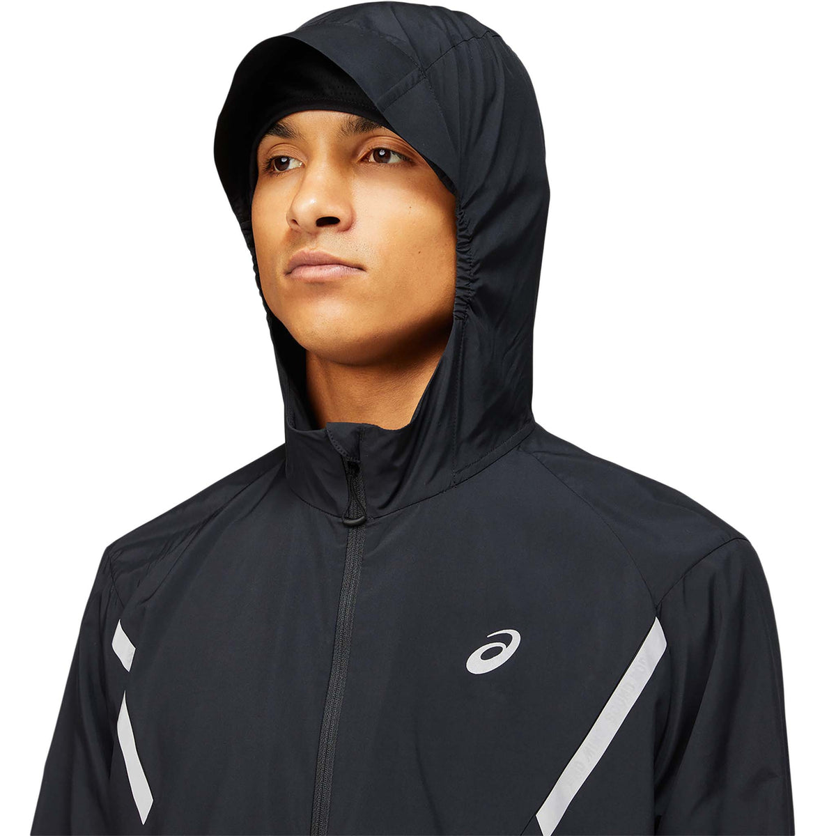 ASICS Lite-Show Jacket Solid jacket de course noir performance homme capuchon