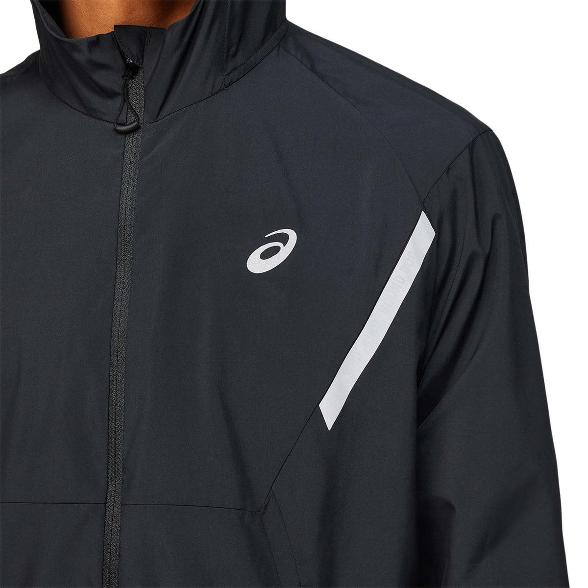 ASICS Lite-Show Jacket Solid jacket de course noir performance homme detail