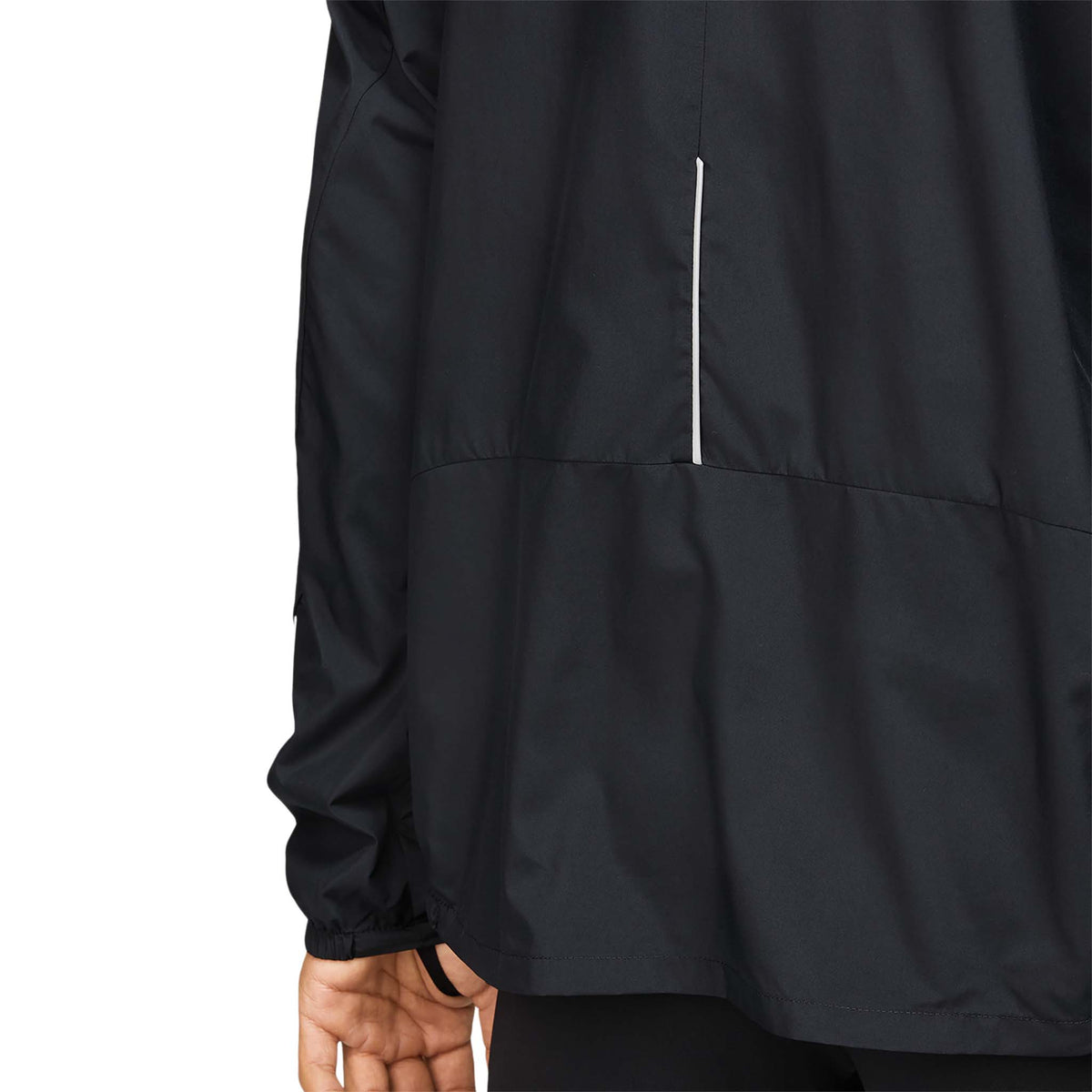 ASICS Lite-Show Jacket Solid jacket de course noir performance homme dos details